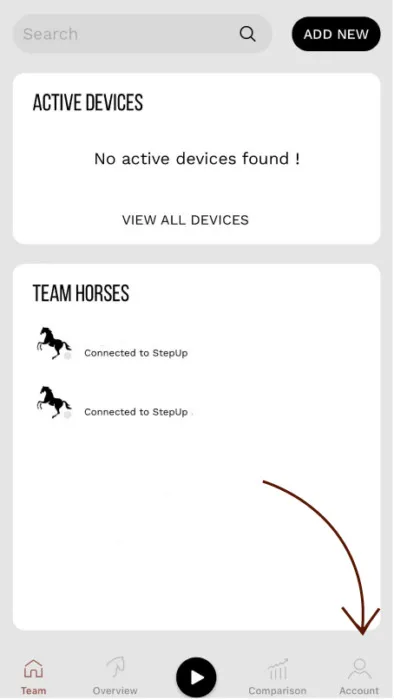Sélectionnez “Account” dans la navigation en bas à gauche.