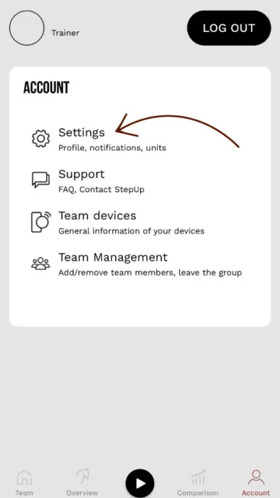 Choisissez “Settings”.
