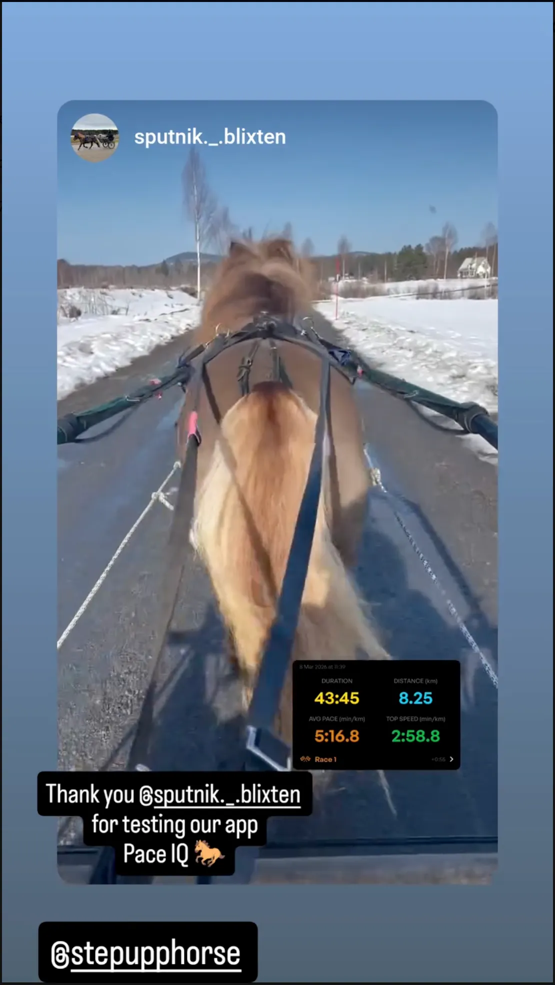 Phone view of a Pace IQ workout